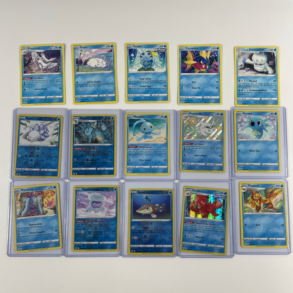 Pokemon Card Lot Water Type Frosmoth Shiny Octillery Kingdra Holo 15pc
